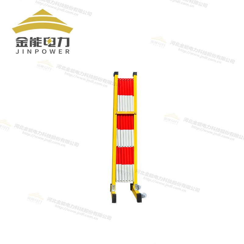 玻璃鋼紅白圓管伸縮圍欄底座可加萬向輪